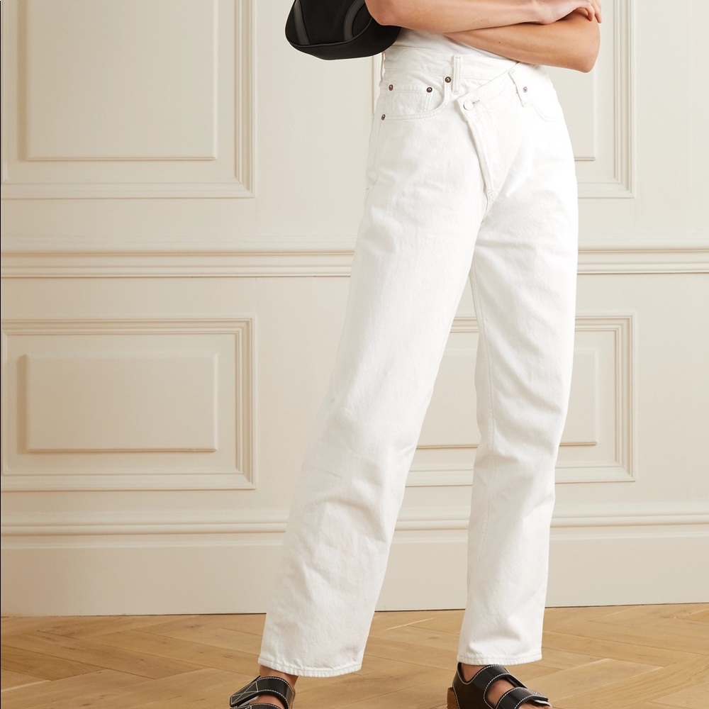 Agolde Women's White Straight Leg Jeans